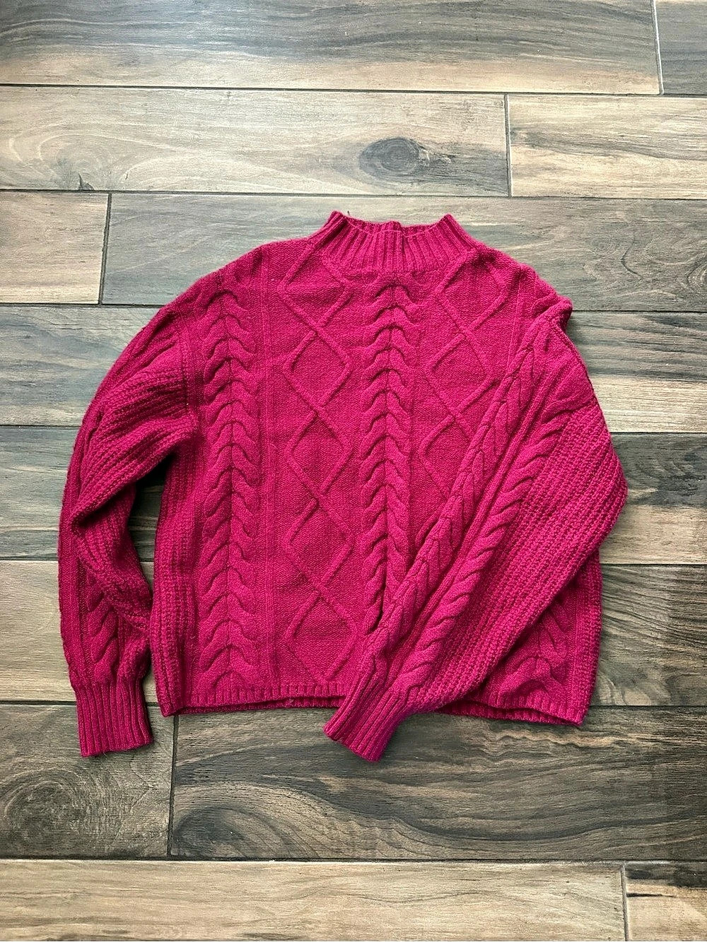 Old Navy SoSoft Cropped Mock-Neck Cable Sweater Pink